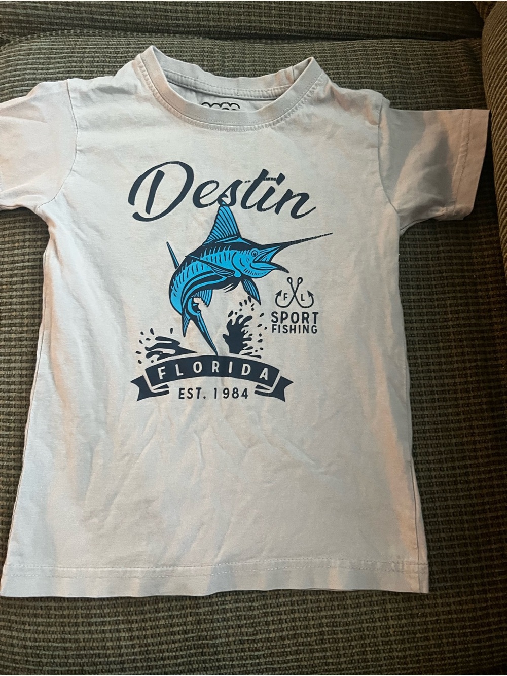 Exist Kids Tee - White & Blue Marlin Graphic